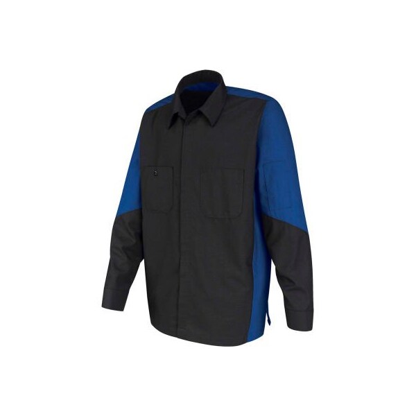 Red Kap Men's Crew Shirt Long Sleeve Regular-XL Charcoal/Royal Blue SY10